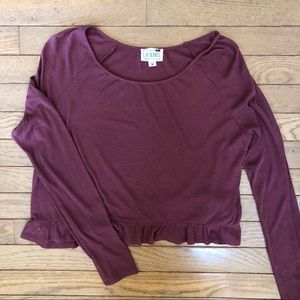 LA hearts ruffled top